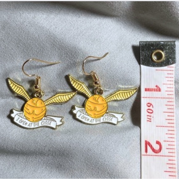 Earrings Golden Snitch I Open At The Close Harry Potter Dumbledore Hogwarts - Picture 3 of 4